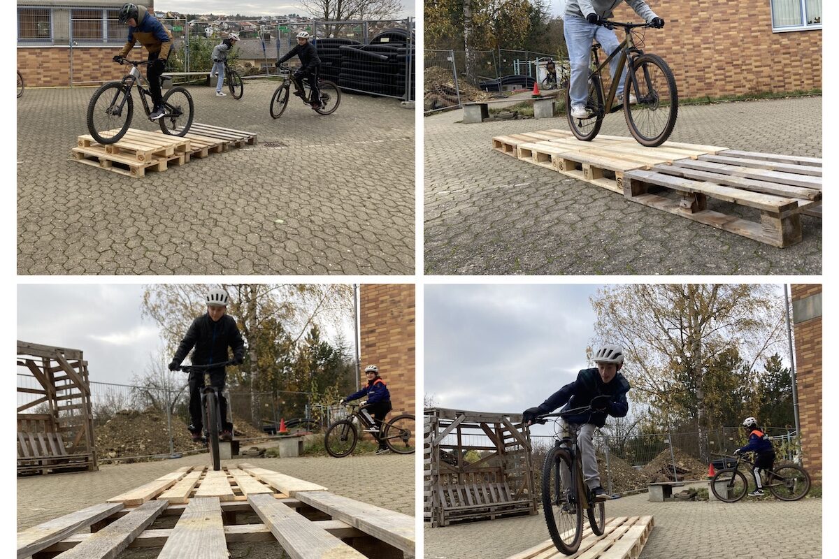 collage Palettentraiing Schulhof